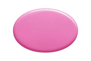 Pink oval 3d banner in format with reflective surface and smooth shading. vector