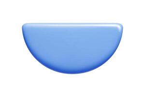 Blue 3d callout banner in semicircle shape with smooth edges. text bubble vector