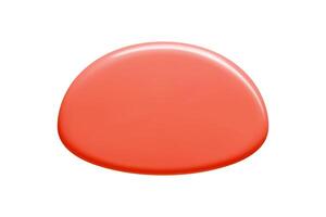 Red 3d plaque with smooth gradient oval surface and polished glow. vector
