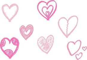 Hand drawn heart shape with crayon isolated on white vector