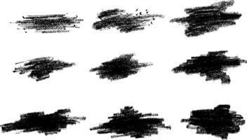 Set of paint brush strokes. Ink splatter and grunge text boxes isolated on white vector