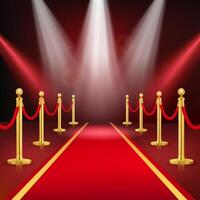 Red Carpet Event with Spotlights vector