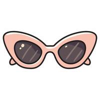 A stylish illustration of fashion cat-eye sunglasses, featuring a sleek and elegant design with sharp, upward-angled frames. vector