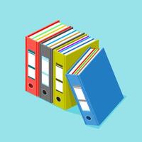 A4 Ring binder Filing Folders Documents files - flat Icon color illustration vector