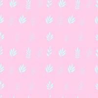 Seamless pattern with green leaves on a pink background. Floral ornament for fabric, textile, wrapping, wallpaper, background, scrapbooking. pattern vector