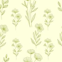 Hand drawn flowers pattern. floral seamless pattern. For wallpaper, botany pattern, packaging design vector