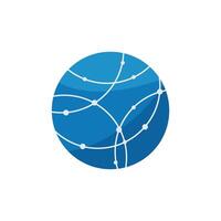 Global technology icon flat design vector