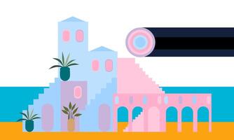 Abstract colorful modern building vector