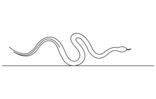 Snake One continuous line vector