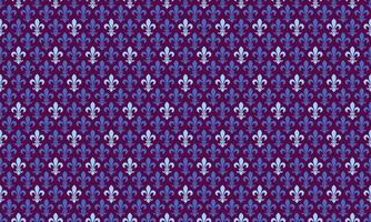 Horizontal badge from revival carnival. Symmetric tile for stencil horizontal. Swatch style in lilly floral pattern. vector