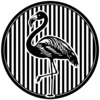 Standing flamingo silhouette vector