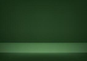 Empty green studio background. Empty Room Studio with table. Space for selling products, backdrop, wallpaper, background, text. Gradient table. illustration. vector