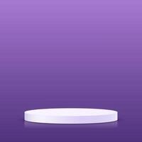 Purple background 3d with white podium. 3D abstract studio room with pedestal podium. Space for selling products on the website. illustration. vector