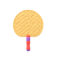 Cute Woven Hand Fan 3D Render Illustration png