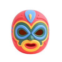 Colorful Lucha Libre Mask 3D Render png