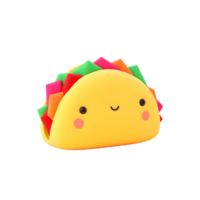 Adorable Cartoon Taco 3D Render Fun Food Image png