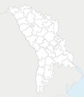 regional blank map of Moldova with administrative divisions in districts, municipalities and autonomous territorial units, and neighbouring countries and territories. vector