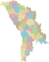 regional blank map of Moldova with administrative divisions in districts, municipalities and autonomous territorial units. Editable and clearly labeled layers. vector