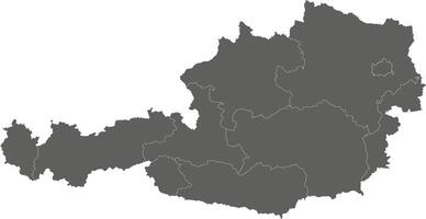 regional blank map of Austria with federal states and administrative divisions. Editable and clearly labeled layers. vector