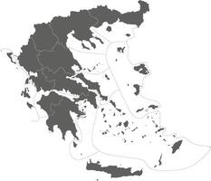 blank map of Greece with regions or territories and administrative divisions. Editable and clearly labeled layers. vector