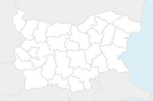 regional blank map of Bulgaria with provinces and administrative divisions, and neighbouring countries and territories. Editable and clearly labeled layers. vector