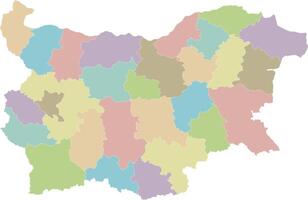 regional blank map of Bulgaria with provinces or territories and administrative divisions. Editable and clearly labeled layers. vector