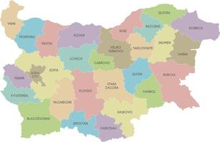 regional map of Bulgaria with provinces or territories and administrative divisions. Editable and clearly labeled layers. vector