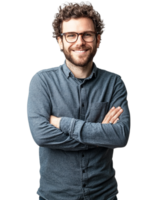 Sarcastic Smiling Man Attitude for Expressive Context Isolated Against a Transparent Background png