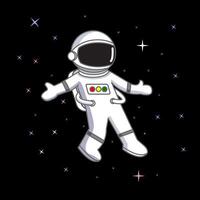 Astronaut floating on space cartoon design vector