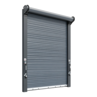 Grey roll up door on transparent background png