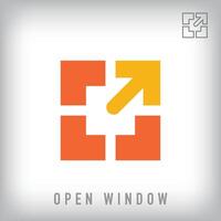 Simple open window logo. Target grow and architecture company logo template. . vector