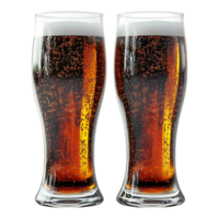 Two Glasses of Whiskey Against Transparent Background for Beverage, Bar, or Party Design Projects png
