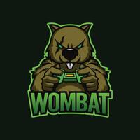 wombat holding a game controller vector