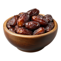 Dates in Bowl Ideal for Culinary Uses Against Transparent Background png
