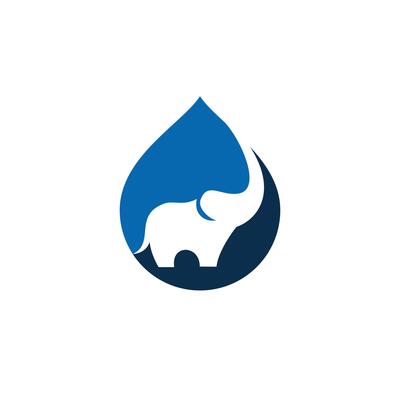 Water drop with elephant