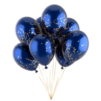 Shiny Bunch of Blue and Gold Balloons for Celebrations png