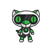 futuristic robot cat vector