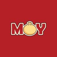 stylized dumpling on a red background. vector