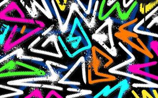 Colorful shapes of graffiti background with splatter, drips of spray paint effect vector