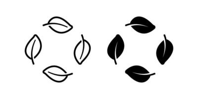 Eco icon set. Leaf Symbol. Ecology sign. for mobile concept and web design. illustration on white background vector