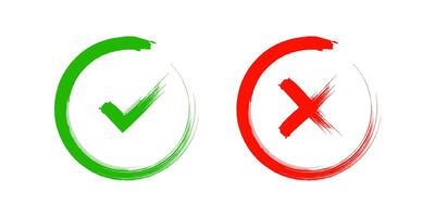 Check Mark icons Set. Tick and X mark sign. and web design. illustration on white background vector