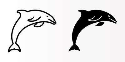 Dolphin icon set. fish sign. for mobile concept and web design. illustration on white background vector