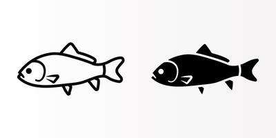 Fish icon set. file Fisheries sign. for mobile concept and web design. illustration on white background vector