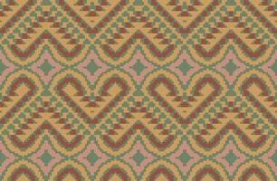Sari Pattern Geometric Pattern Designfolk Embroidery, Aztec Geometric Ornament Print. Design for Carpet, Wallpaper, Clothing, Wrapping, Fabric vector
