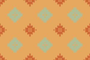Squares Ikat Print Patternfolk Embroidery, Aztec Geometric Ornament Print. Design for Carpet, Wallpaper, Clothing, Wrapping, Fabric vector