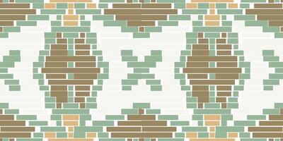 Square Ikat Pattern Designfolk Embroidery, Aztec Geometric Ornament Print. Design for Carpet, Wallpaper, Clothing, Wrapping, Fabric vector