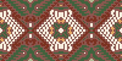 Mosaic Abstract Colorful Geometric Pattern Backgroundfolk Embroidery, Aztec Geometric Ornament Print. Design for Carpet, Wallpaper, Clothing, Wrapping, Fabric vector