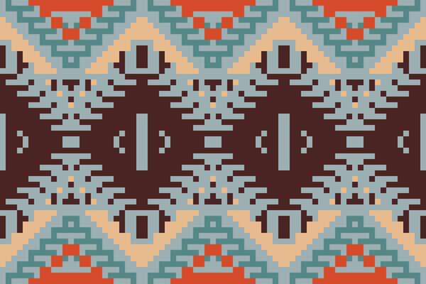 Pillow Indian Traditional Patternfolk Embroidery, Aztec Geometric Ornament Print. Design for Carpet, Wallpaper, Clothing, Wrapping, Fabric