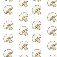 Pattern with champignons on a white background vector