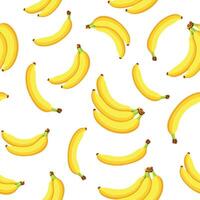 Seamless pattern with yellow bananas isolated on a white background. Pattern with bunch bananas. Wrapping paper, textile design, packaging. vector